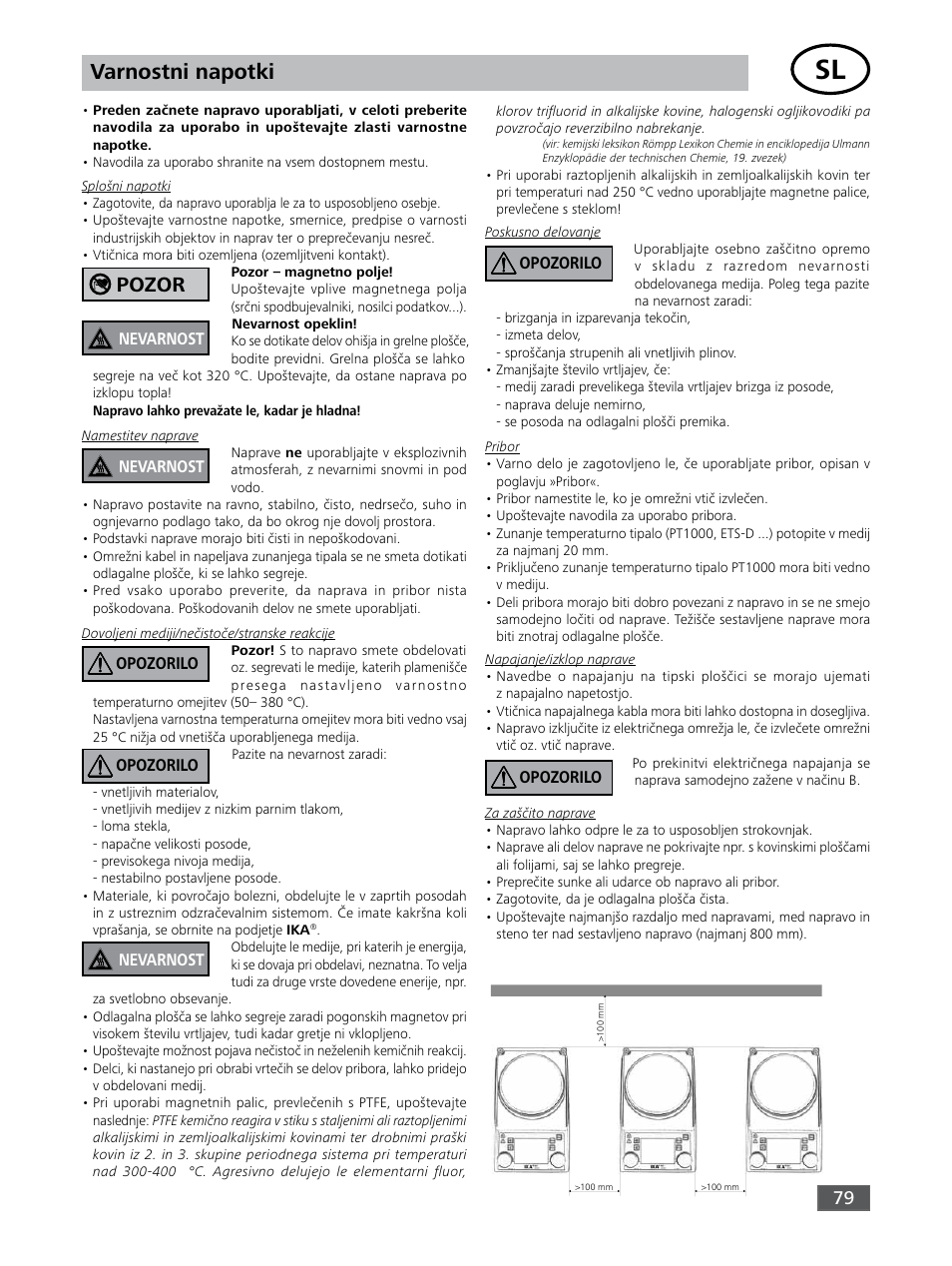 Varnostni napotki, Pozor, Nevarnost | Opozorilo, Opozorilo nevarnost nevarnost | IKA RET control-visc User Manual | Page 79 / 88