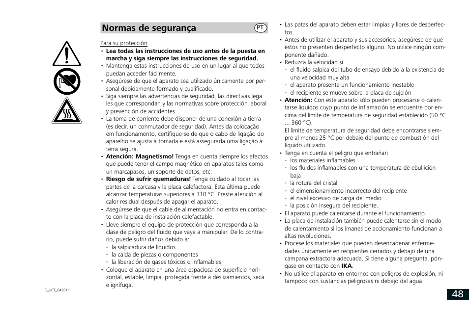 Normas de segurança | IKA RCT basic User Manual | Page 48 / 68
