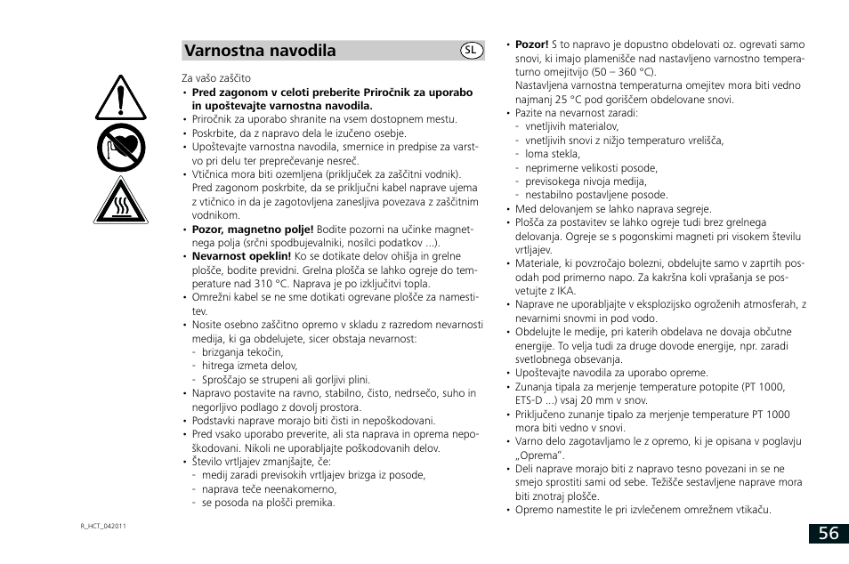 Varnostna navodila | IKA RCT basic User Manual | Page 56 / 68