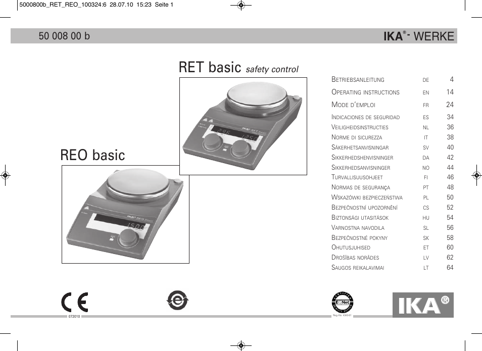 IKA RET basic User Manual | 67 pages