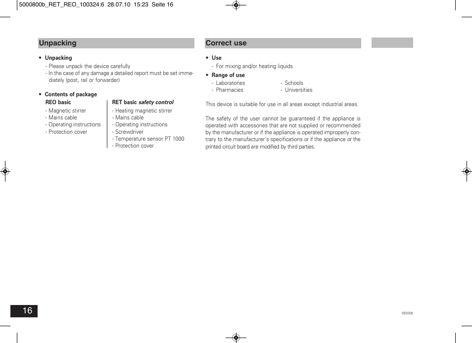 IKA RET basic User Manual | Page 16 / 67