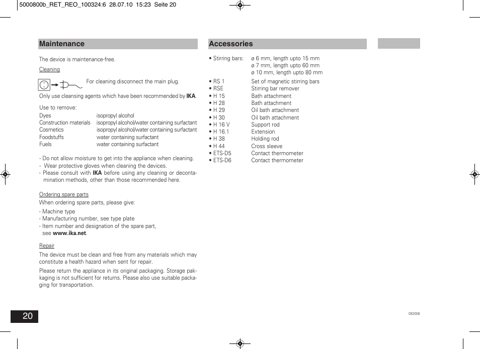 IKA RET basic User Manual | Page 20 / 67