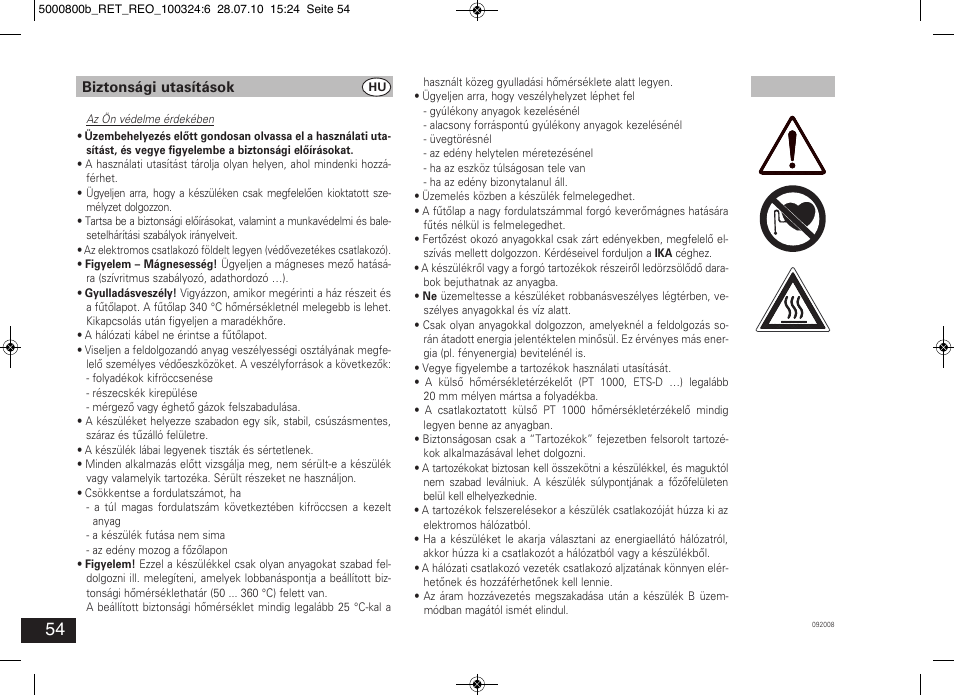 IKA RET basic User Manual | Page 54 / 67