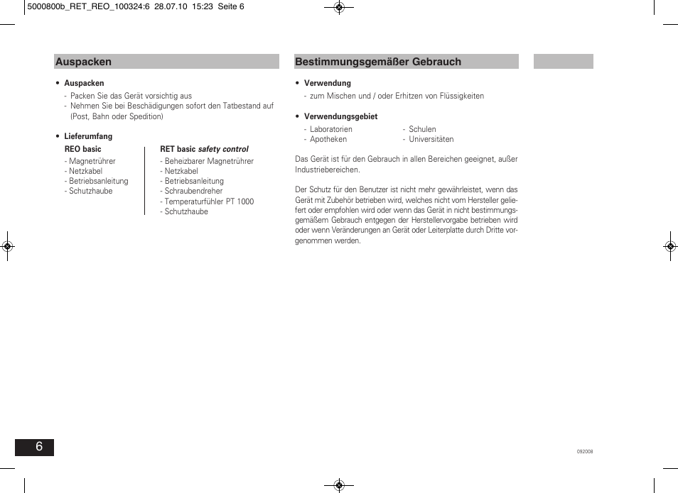 IKA RET basic User Manual | Page 6 / 67
