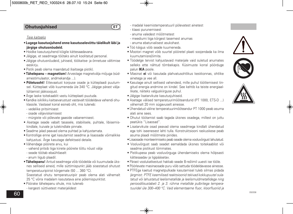 IKA RET basic User Manual | Page 60 / 67