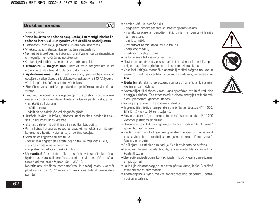 IKA RET basic User Manual | Page 62 / 67