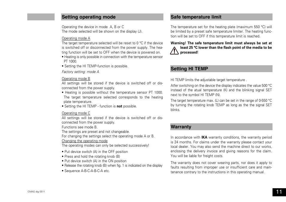 IKA C-MAG HS 10 digital User Manual | Page 11 / 48