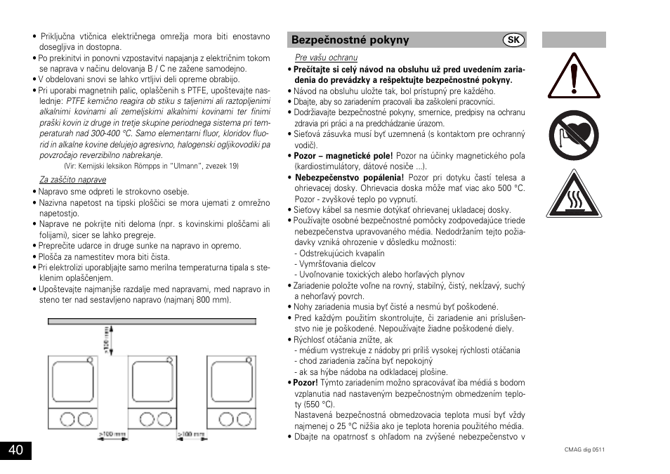 Bezpečnostné pokyny | IKA C-MAG HS 10 digital User Manual | Page 40 / 48