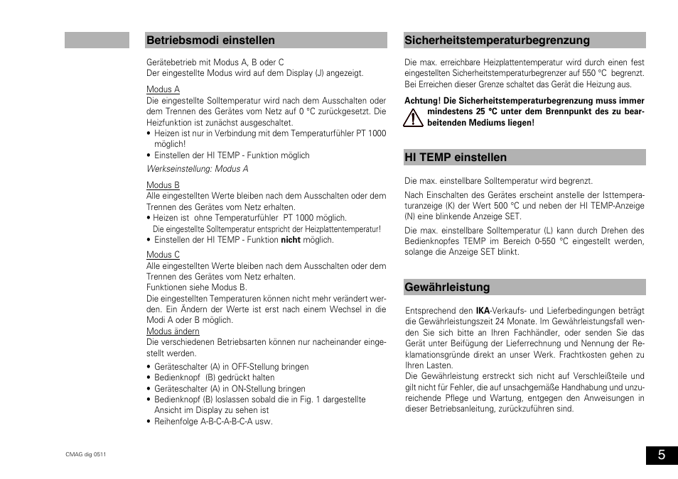 IKA C-MAG HS 10 digital User Manual | Page 5 / 48