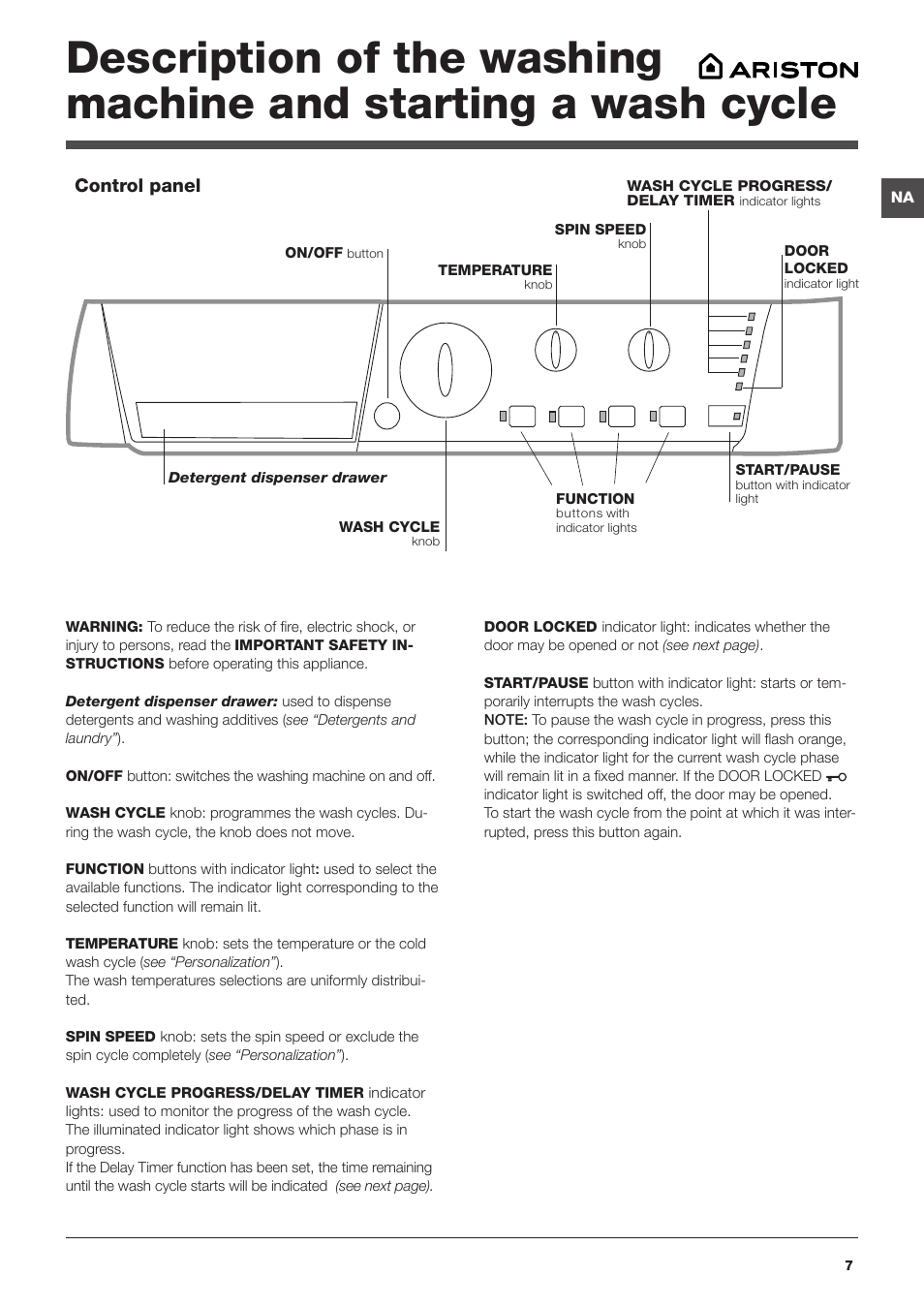 Ariston ARXL 129 W SP User Manual | Page 7 / 18