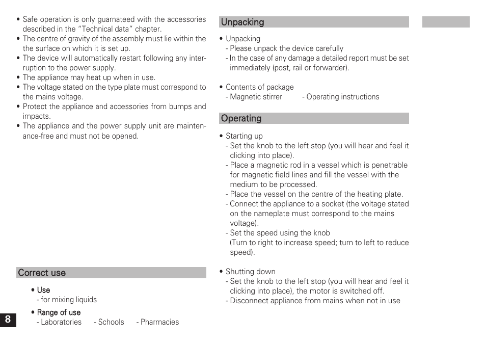 IKA Topolino User Manual | Page 8 / 32