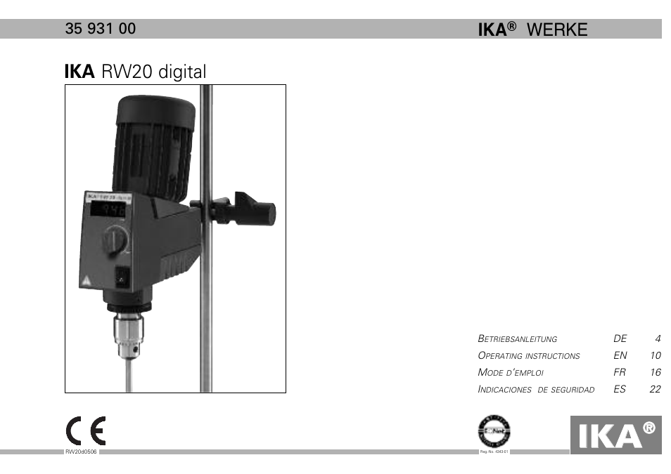 IKA RW 20 digital User Manual | 28 pages