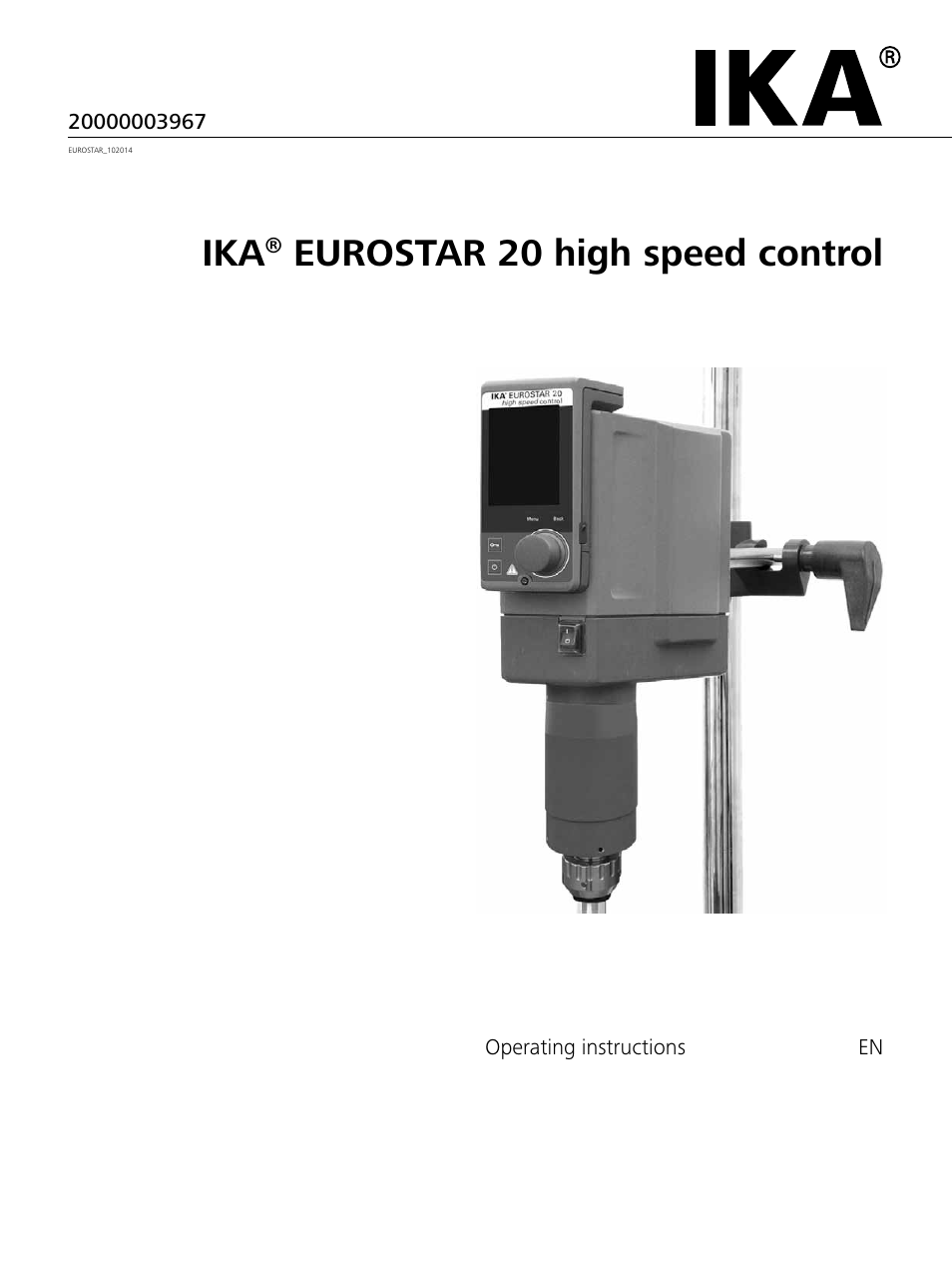 IKA EUROSTAR 20 high speed control User Manual | 19 pages