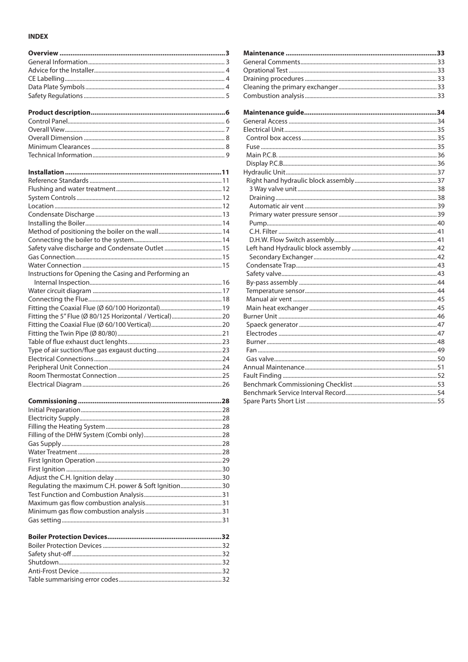 Ariston E-COMBI 24 30 38 User Manual | Page 2 / 56