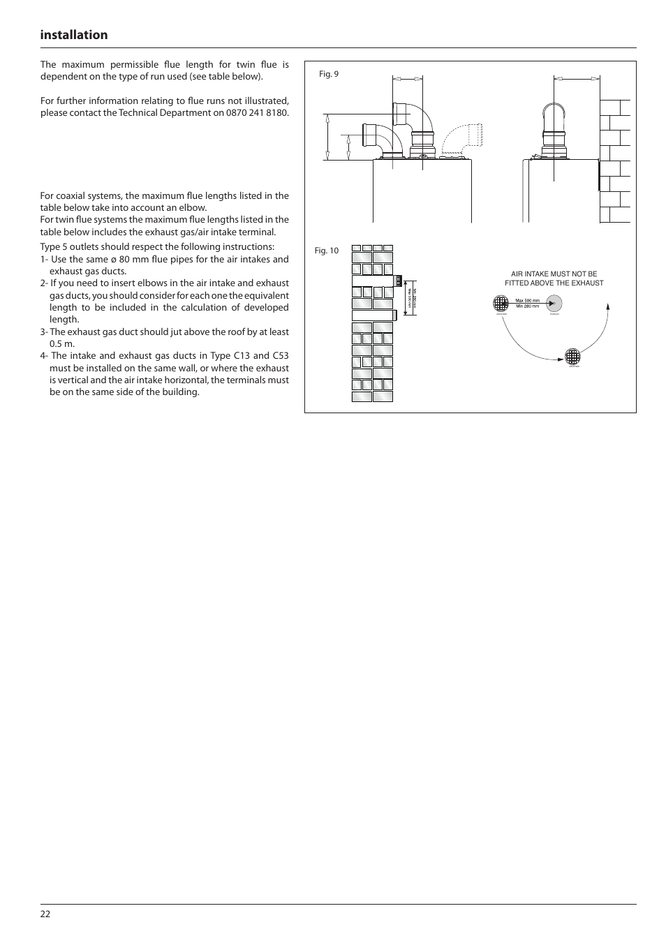 Installation | Ariston E-COMBI 24 30 38 User Manual | Page 22 / 56