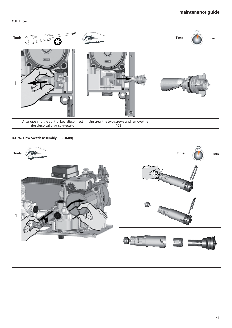 Maintenance guide | Ariston E-COMBI 24 30 38 User Manual | Page 41 / 56