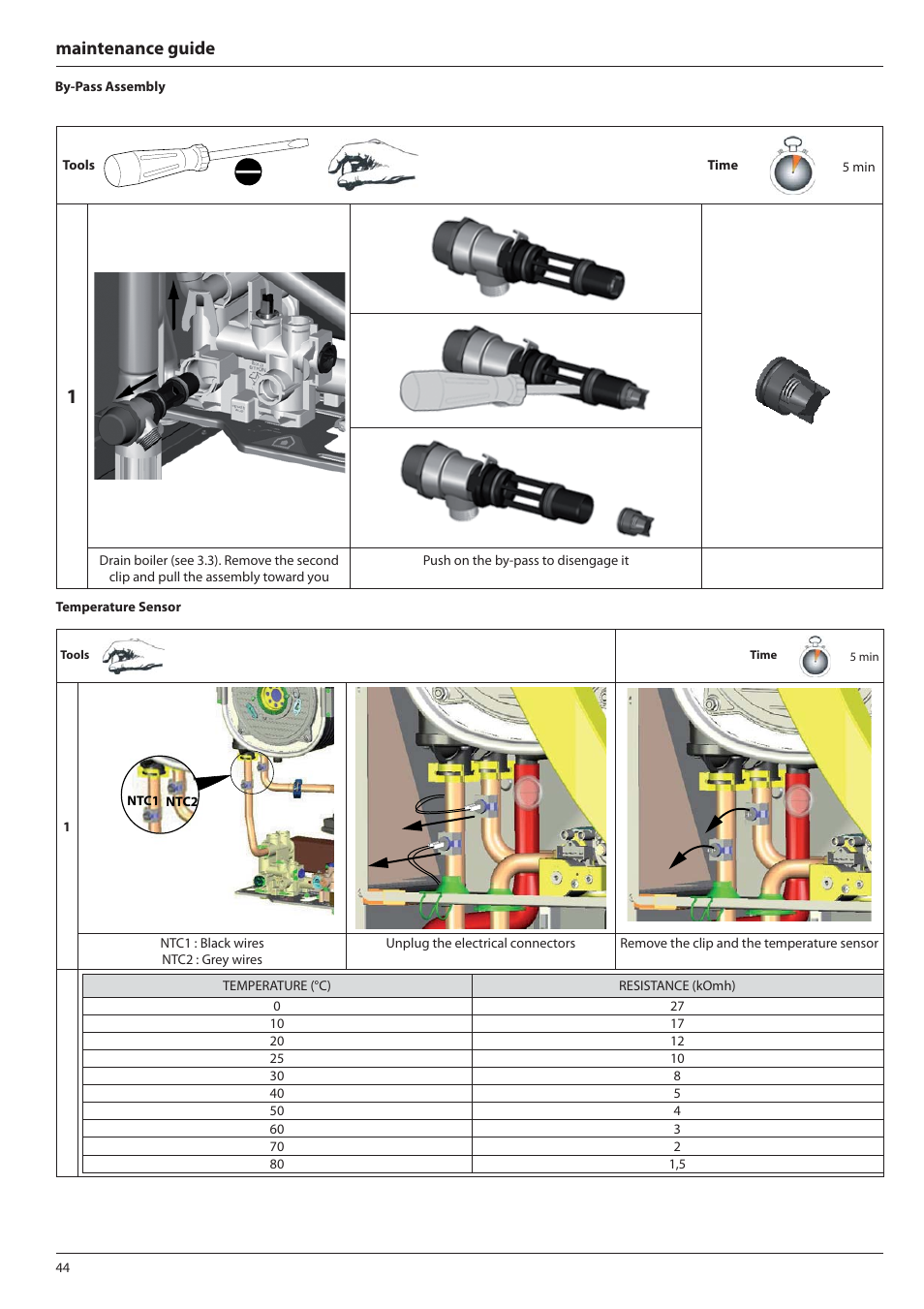 Maintenance guide | Ariston E-COMBI 24 30 38 User Manual | Page 44 / 56
