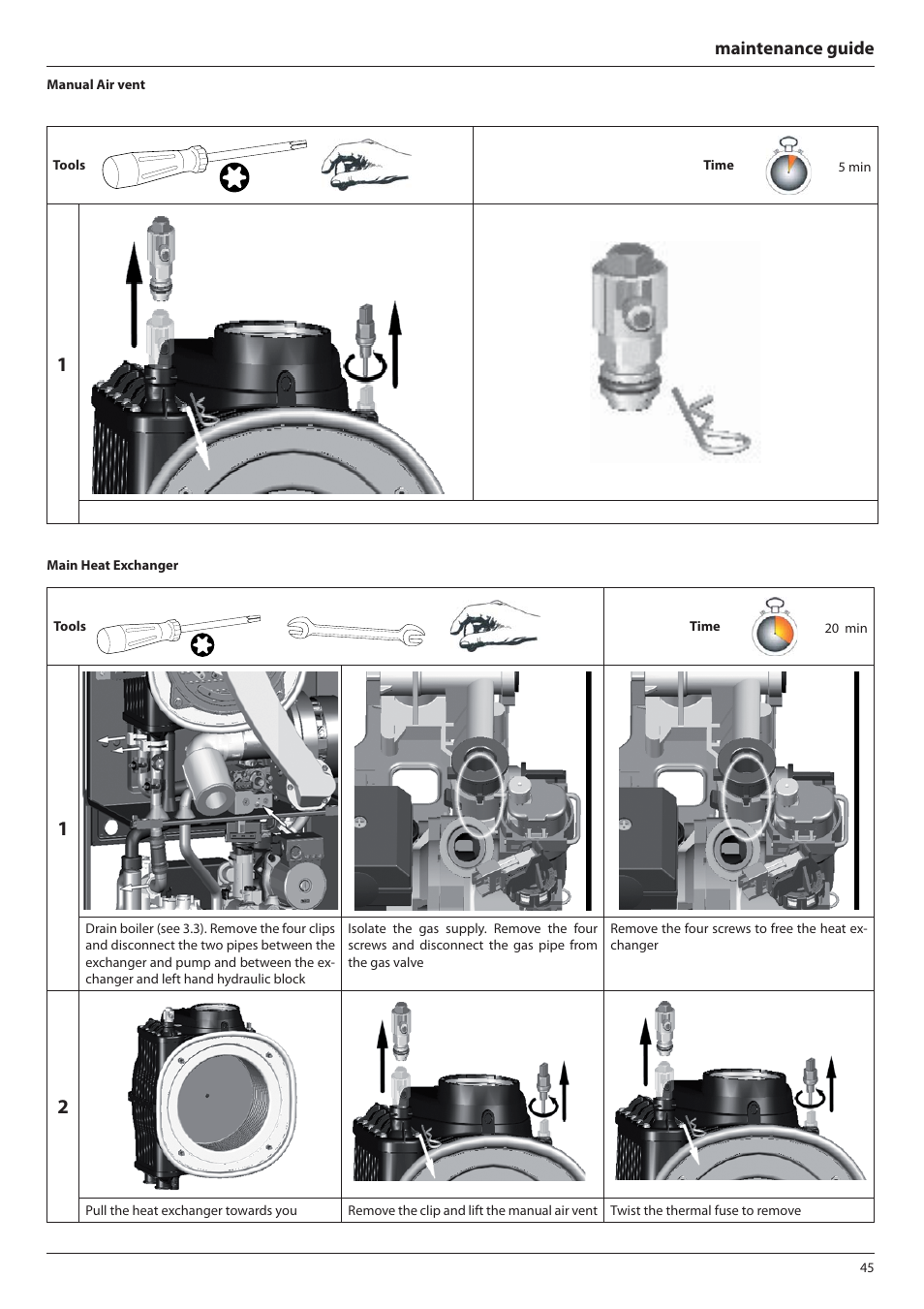 Maintenance guide | Ariston E-COMBI 24 30 38 User Manual | Page 45 / 56