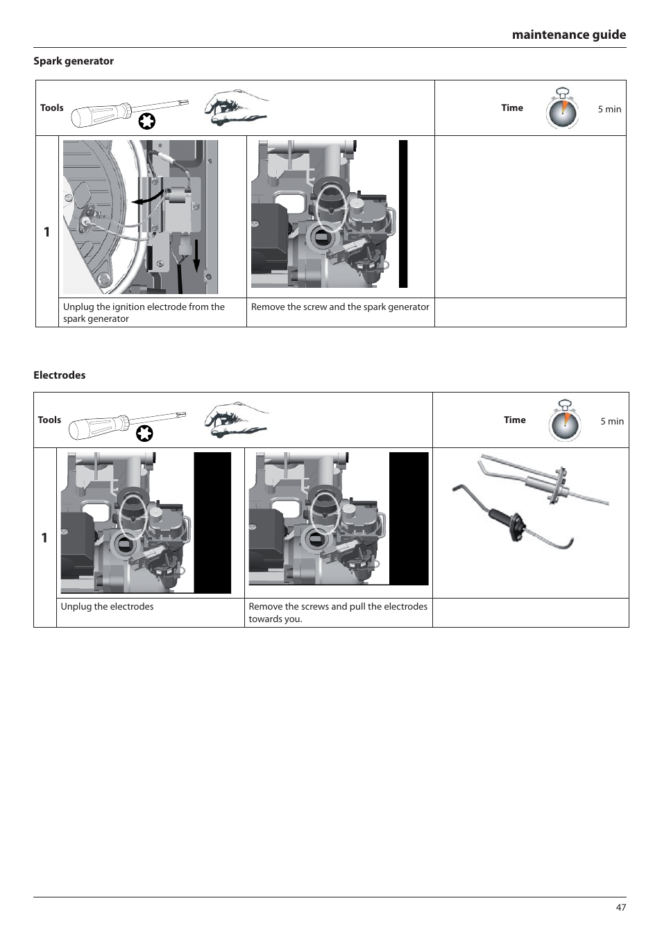 Maintenance guide | Ariston E-COMBI 24 30 38 User Manual | Page 47 / 56