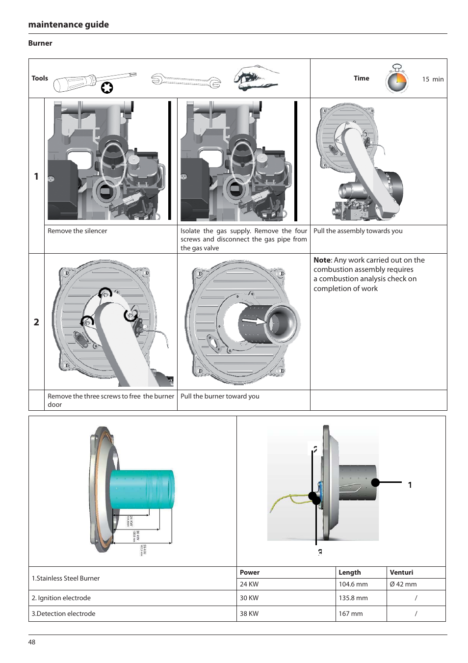 Maintenance guide | Ariston E-COMBI 24 30 38 User Manual | Page 48 / 56
