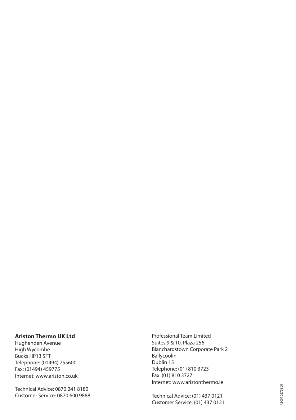 Ariston E-COMBI 24 30 38 User Manual | Page 56 / 56