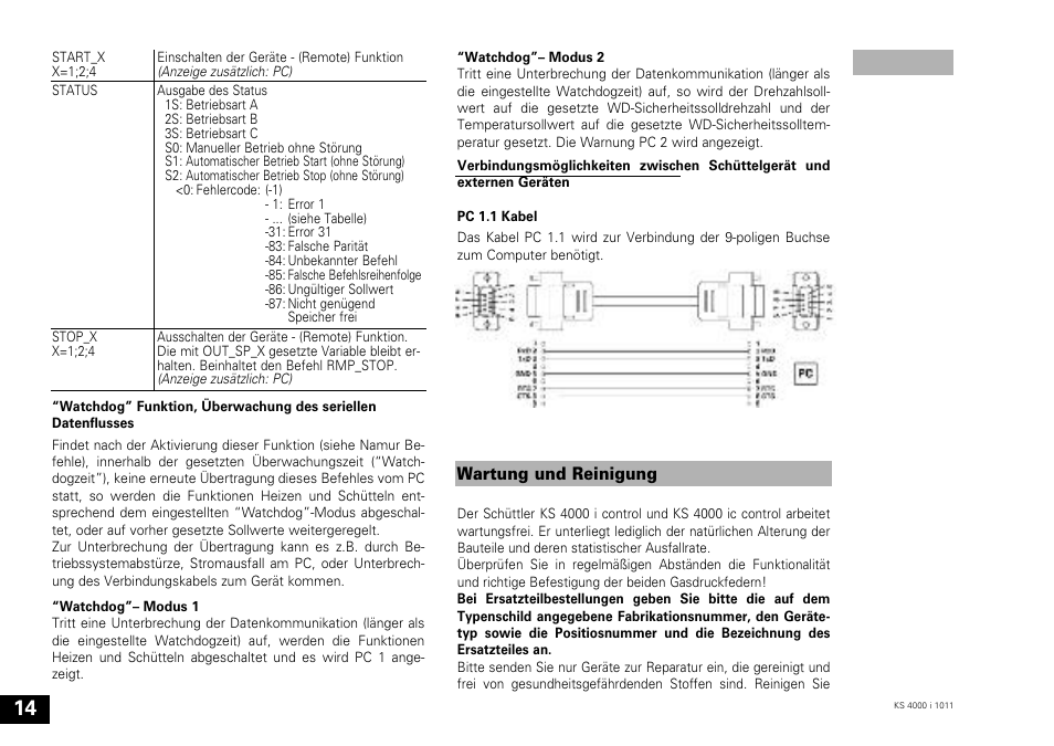 Wartung und reinigung | IKA KS 4000 ic control User Manual | Page 14 / 84