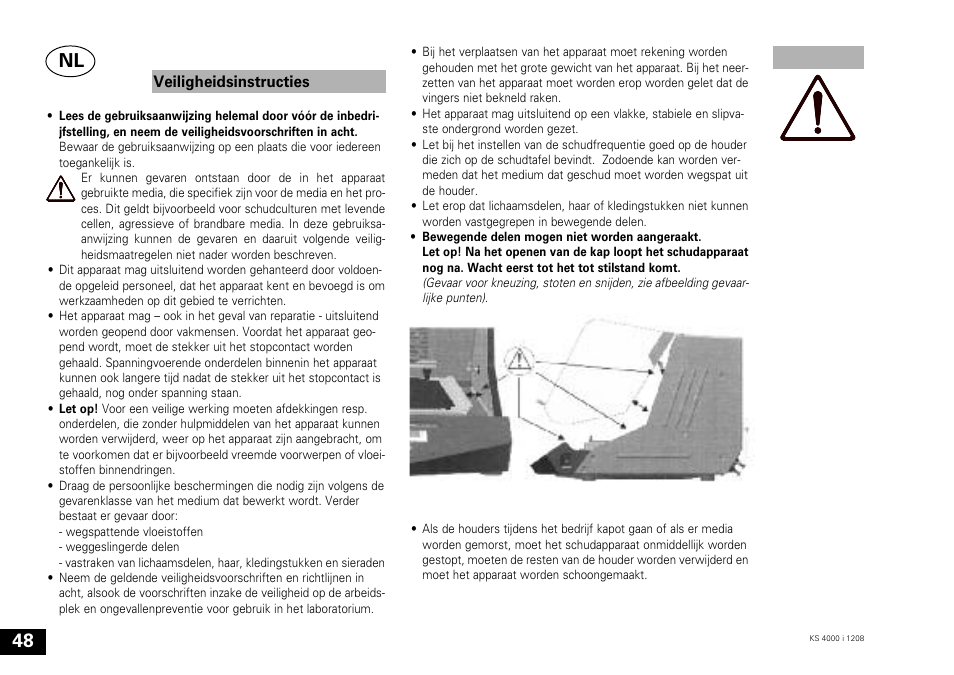 Veiligheidsinstructies | IKA KS 4000 ic control User Manual | Page 48 / 84