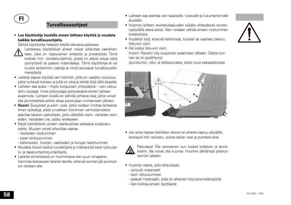 Turvallisuusohjeet | IKA KS 4000 ic control User Manual | Page 58 / 84