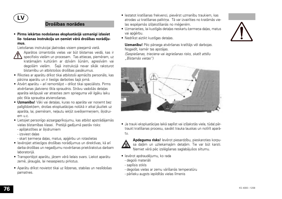 Drošības norādes | IKA KS 4000 ic control User Manual | Page 76 / 84