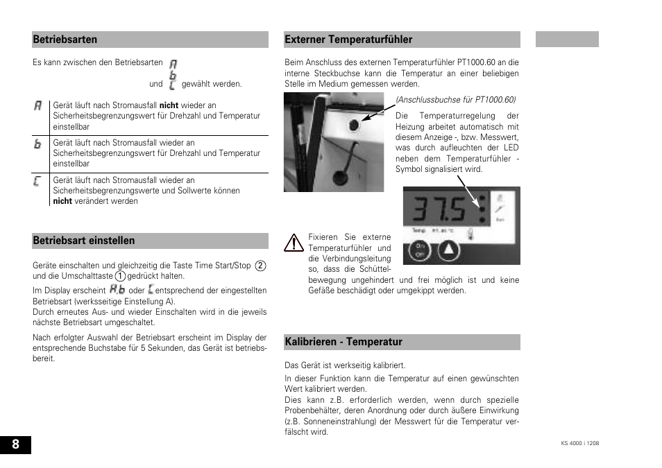 IKA KS 4000 ic control User Manual | Page 8 / 84