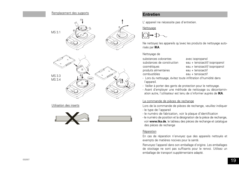 Entretien | IKA MS 3 digital User Manual | Page 19 / 40