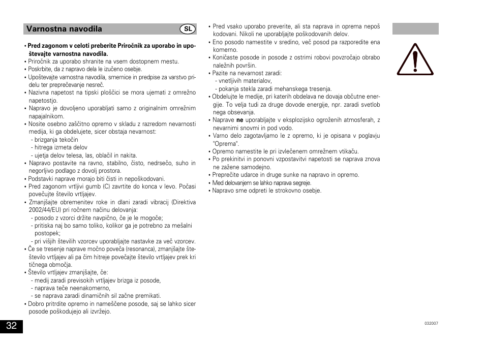 Varnostna navodila | IKA MS 3 digital User Manual | Page 32 / 40