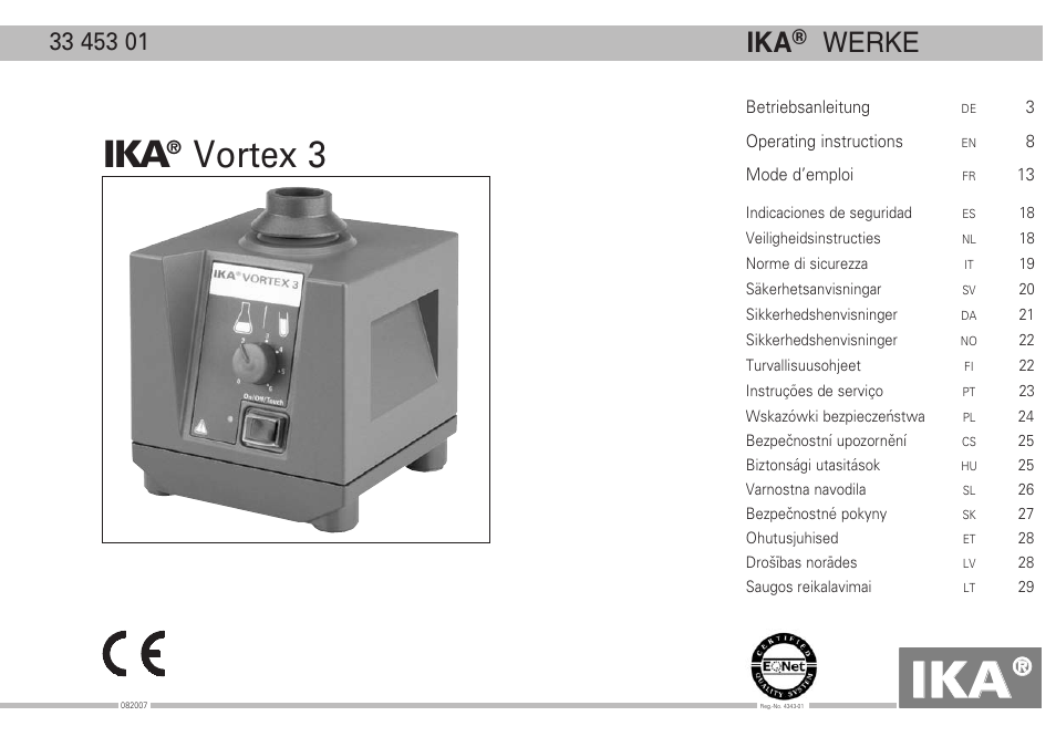 IKA VORTEX 3 User Manual | 36 pages