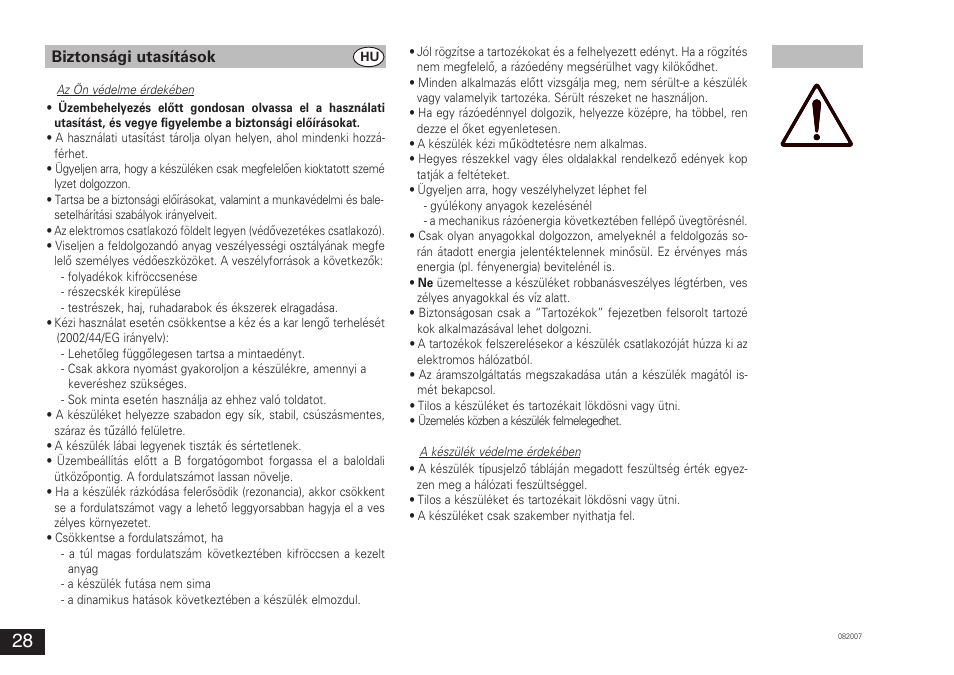 Biztonsági utasítások | IKA VORTEX 3 User Manual | Page 28 / 36