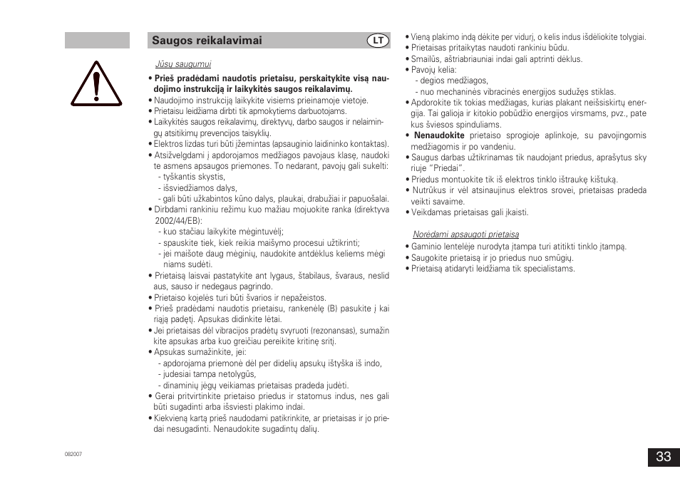 Saugos reikalavimai | IKA VORTEX 3 User Manual | Page 33 / 36