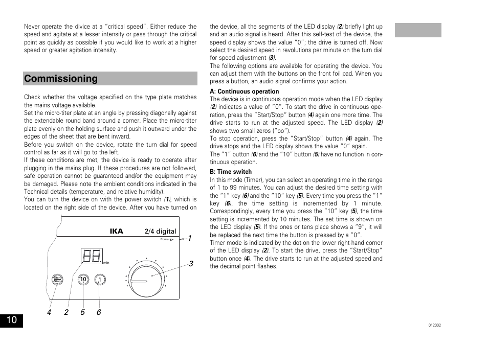 Commissioning | IKA MTS 2/4 digital User Manual | Page 10 / 20