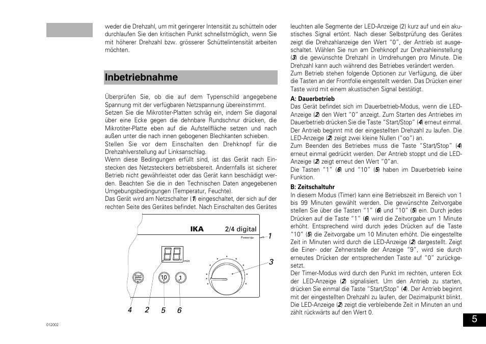 Inbetriebnahme | IKA MTS 2/4 digital User Manual | Page 5 / 20