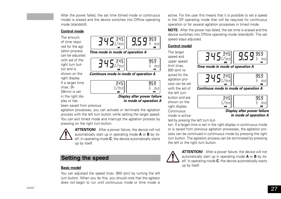 345 i, Setting the speed | IKA KS 130 control User Manual | Page 27 / 56