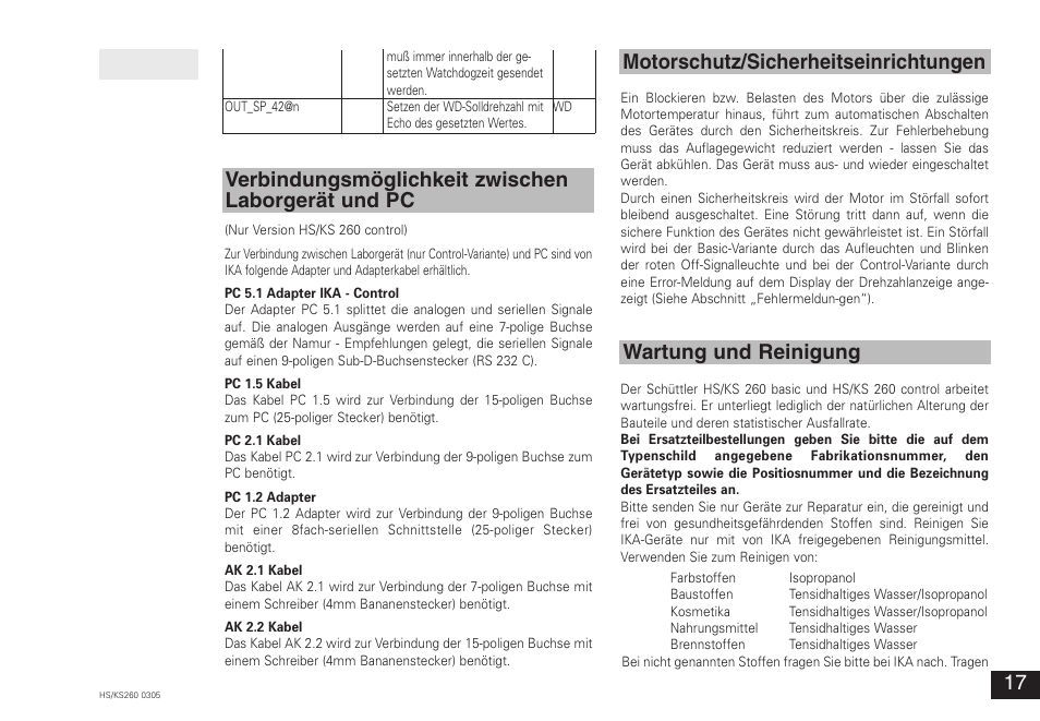 IKA KS 260 control User Manual | Page 17 / 56