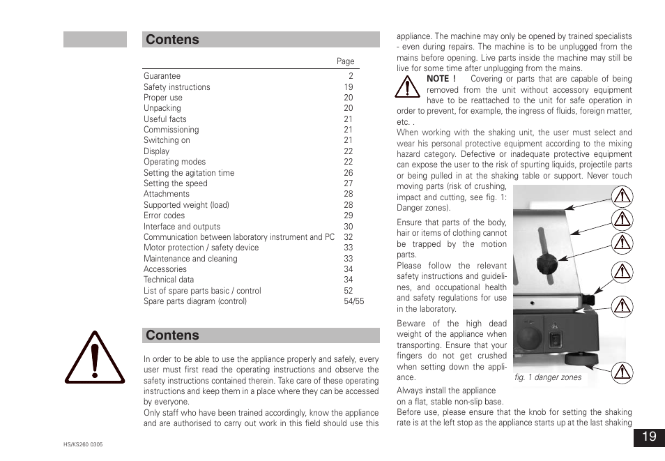 Contens | IKA KS 260 control User Manual | Page 19 / 56