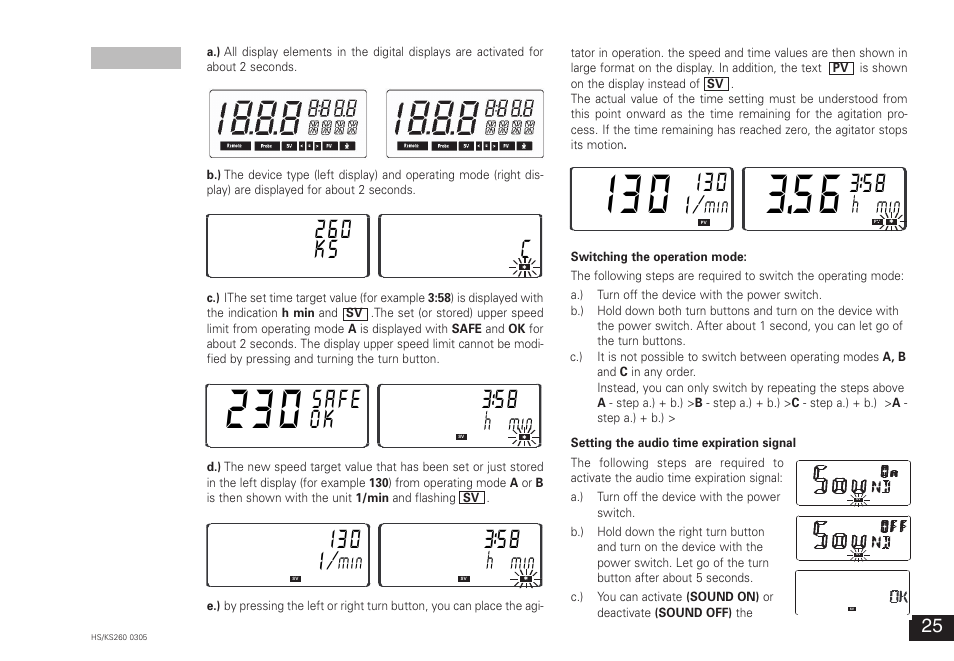 260 ks c, Safe, I30 i | IKA KS 260 control User Manual | Page 25 / 56