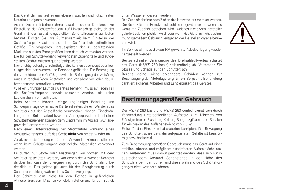 Bestimmungsgemäßer gebrauch | IKA KS 260 control User Manual | Page 4 / 56