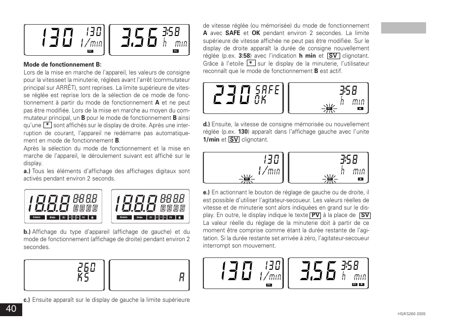 I30 i, Safe | IKA KS 260 control User Manual | Page 40 / 56