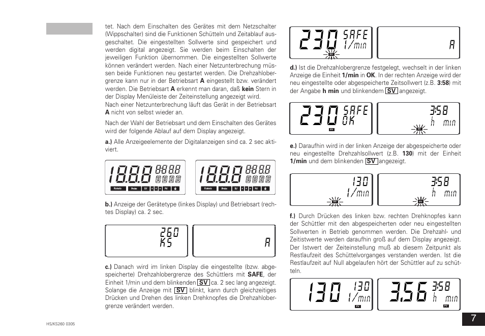 260 ks a, Safe, Ok i30 i | I30 i | IKA KS 260 control User Manual | Page 7 / 56