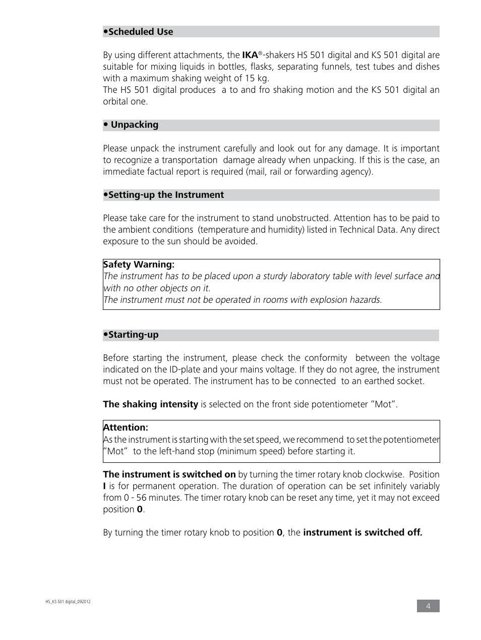IKA KS 501 digital User Manual | Page 4 / 12