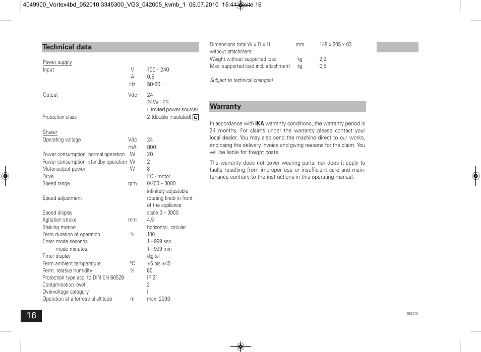 IKA Vortex 4 basic User Manual | Page 16 / 42