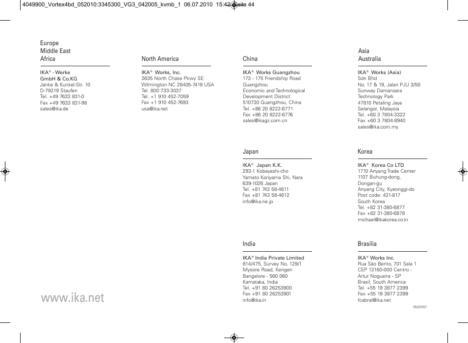 IKA Vortex 4 basic User Manual | Page 42 / 42