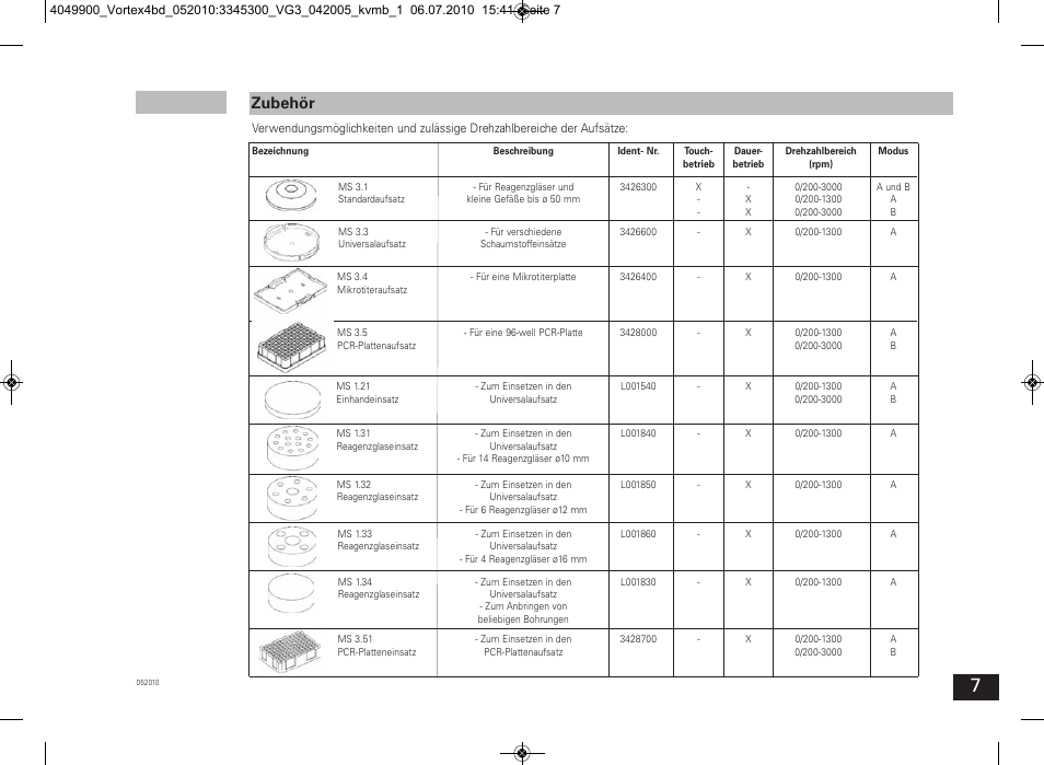 Zubehör | IKA Vortex 4 basic User Manual | Page 7 / 42