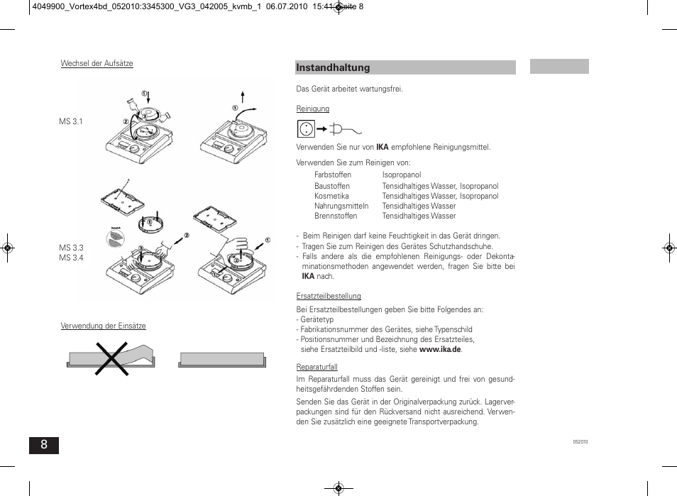 IKA Vortex 4 basic User Manual | Page 8 / 42