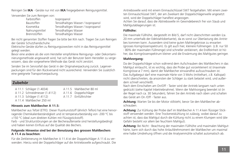Zubehör | IKA A 11 basic User Manual | Page 11 / 60